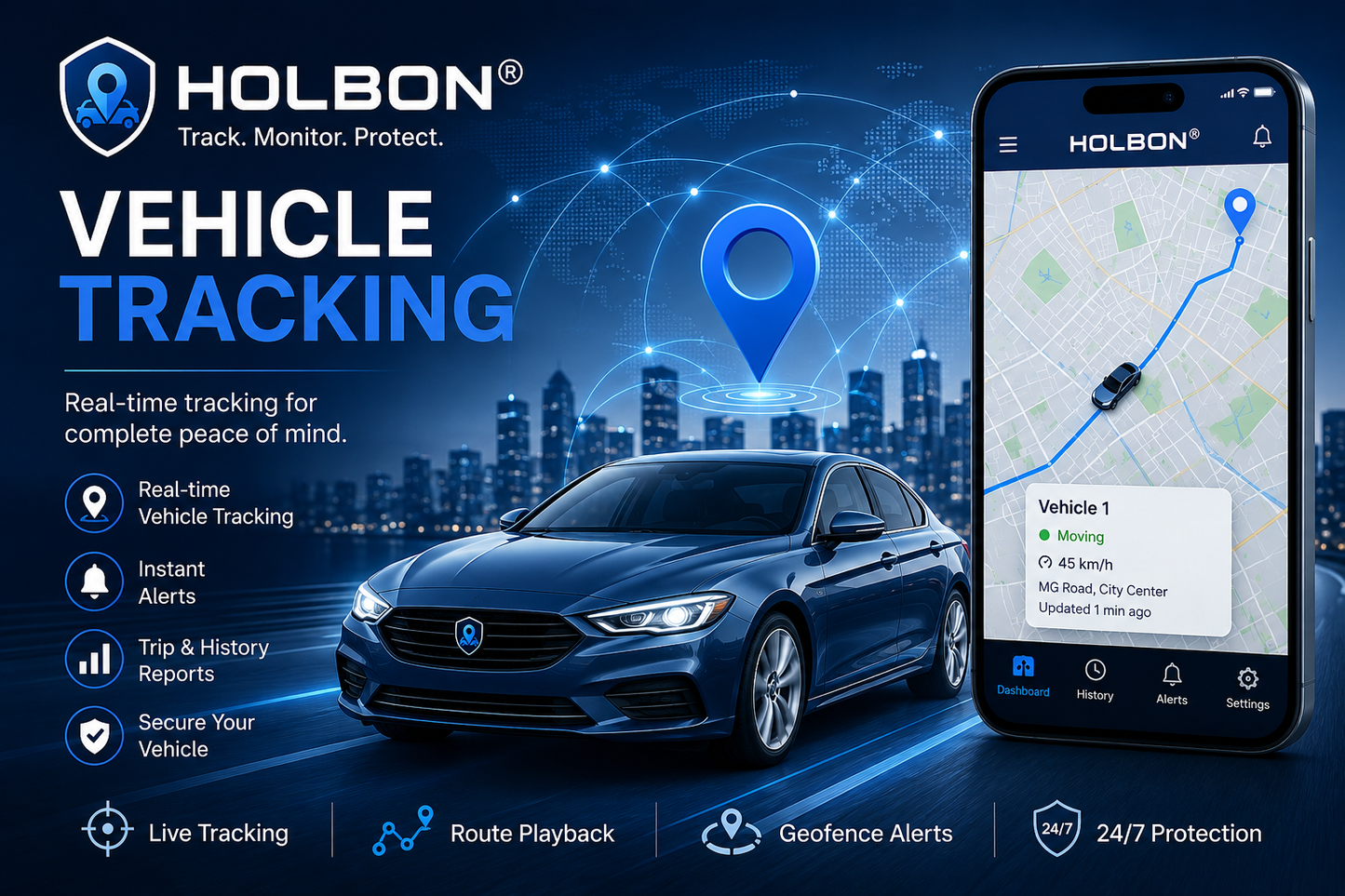 ECO TRAK Connected Immobiliser with SELF TRACK and DEADLOCK FUNCTION